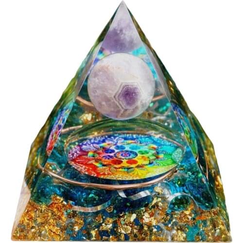 Crystal Pyramid Energy Generator Emf Protection Meditation Gemstone Decor