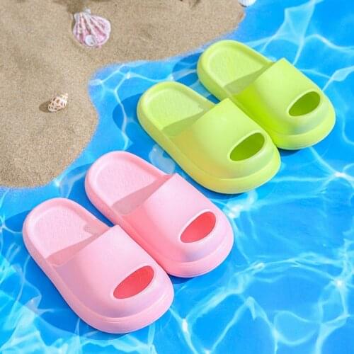 Summer Slippers Baby Girl Boy Shoes Sandals Children Thick Soled Soft Soled Home Solid Color Bathroom Sandals