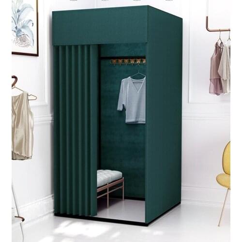 Mobile fitting room changing room clothing store portable floor cloth curtain simple fitting room changing room can be customize