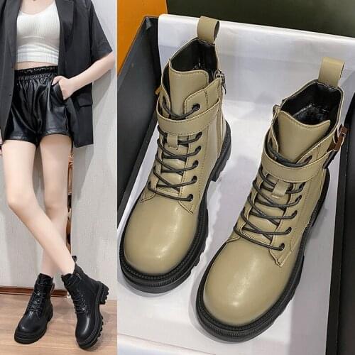 Fashion Plus Velvet Martin Boots Women Platform Boots Soft Light Winter Womens Ankle Boots Comfortable Casual Plush Boots Women