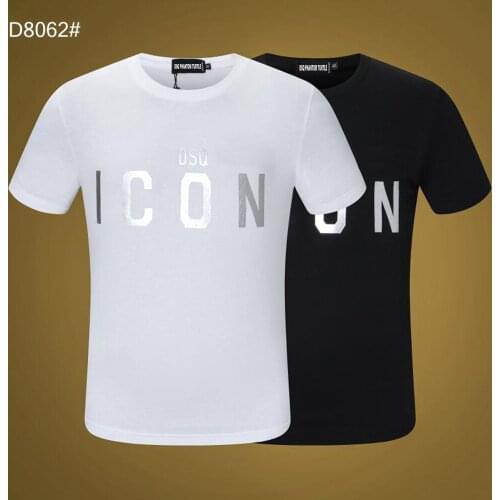 DSQ PHANTOM TURTLE Mens Short Sleeve Logo Series Graphic T-Shirt Men Fashion Print Cotton Tees Breathable Quality Tops D8062