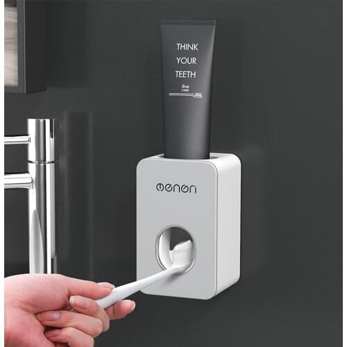 Toothpaste Dispenser Wall Mounted Automatic Toothpaste Squeezer Dust-Proof Toothbrush Toothpaste Holder For Bathroom Accessories