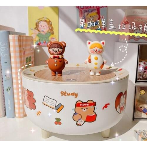 Desktop cute mini living room home bedside creative office bedroom desk large caliber storage small trash can J05