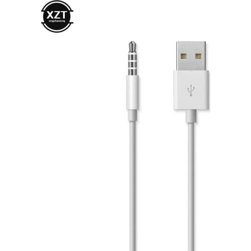 Wholesale 3.5mm Jack to USB 2.0 Data Sync cable Charger Transfer Audio Adapter Cable cord For Apple iPod Shuffle 3rd 4th 5th 6th