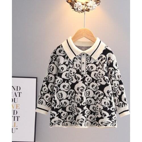 Autumn/Winter Girl Dress Mink fleece sweater Baby Dress Casual Knitted Dress Panda Kids Dress Newborn Toddler Girl Clothes