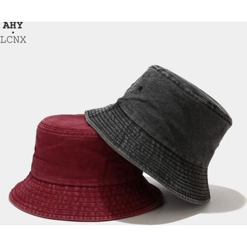 Retro Bucket Hat for Men Women Washed Cotton Vintage Spring Summer Outdoor Womens Panama Sunscreen Mens Hip Hop Fisherman Hat