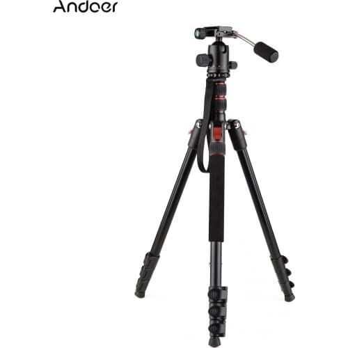 Andoer Professional Camera Tripod Stand Monopod 200cm 8KG Payload QR Ball Head Carrying Pouch for DSLR SLR Camera Travel