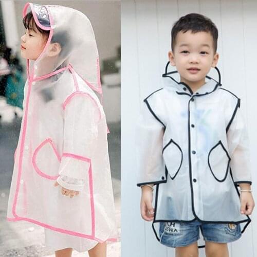 Transparent Child Hooded Raincoat ChildrenS Raincoat Camping Mantle Hiking Accessories Convenient EVA Waterproof Rain Gear