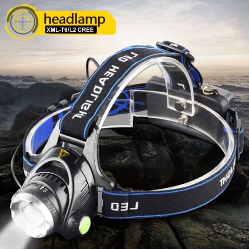 RU 8000LM XML-L2 XM-L T6 Led Headlamp Zoomable Headlight Waterproof Head Torch flashlight Head lamp Fishing Hunting Light