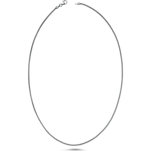 Silverlina Silver 160 Micron Oxidized Popcorn Chain Necklace
