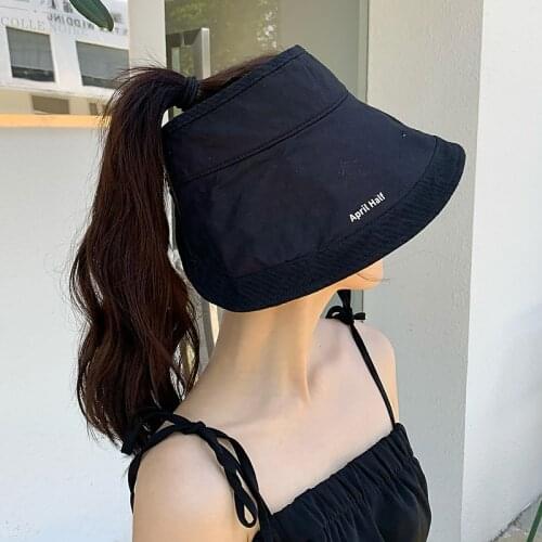 Sun Visor Hats Women Large Brim Summer UV Protection Beach Cap Velcro Adjustable Hats