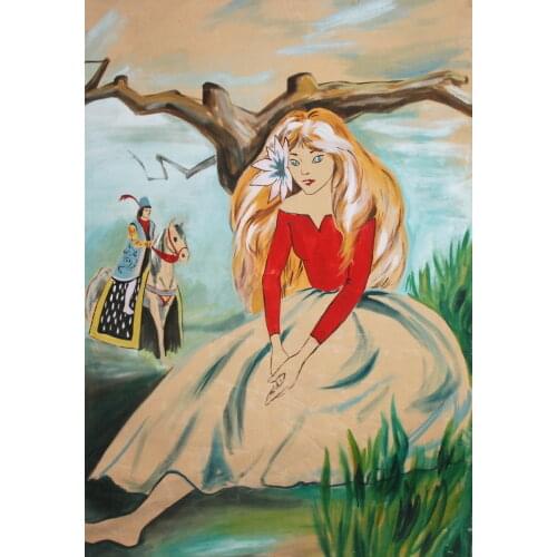 Vintage Portrait Oil Painting Art Picture Fairy Tale Girl Painting for Room Wall Decoration Hand Made No Framed High Quality