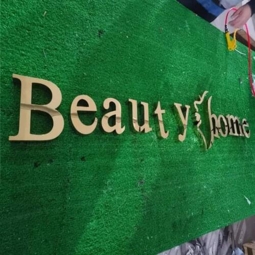 Factory Outlet Outdoor plating titanium stainless steel letters,golden color metal logo signs
