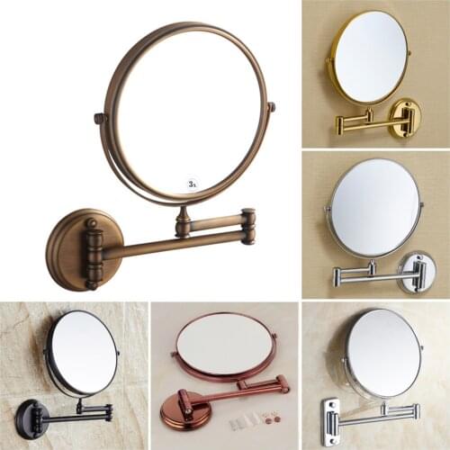 Wall Mirror Extend Double Side Bathroom Cosmetic Makeup Shaving Faced Rotatalbe 8" 3X Magnifying Mirror