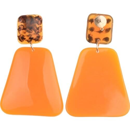 ZA 2019 Geometric Resin Earrings Square Acrylic Statement Boho Earrings for Woman Big Brincos Party Gift