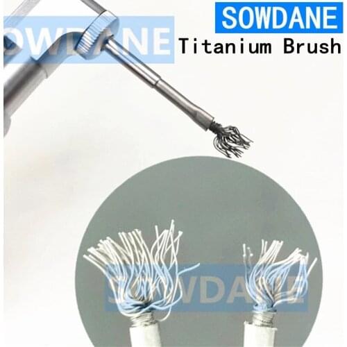 1 piece Dental Debridement Peri-Implantitis Implant Surface Threads Cleaning Brush High Quality Titanium brush Autoclavable