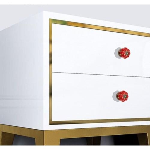 2 Pcs/Set Vintage Pumpkin Ceramic Door Knobs Cabinet Drawer Cupboard Kitchen Pull JS22