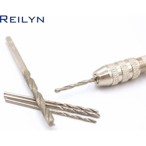 10pc Diamond twist drill Jade glass agate drilling hole grinding bits grinding needle super hard drill diamond emery twist drill