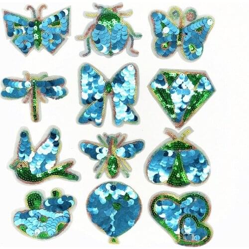 50pcs/Lot Weird Stuff Sequins Embroidery Patches Letters Clothing Decoration Accessories Diy Iron Heat Transfer Applique