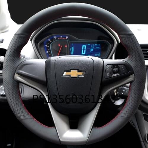 For Chevrolet steering wheel cover Cruze malibu Captiva Aveo TRAX hand-stitched leather modified grip cover