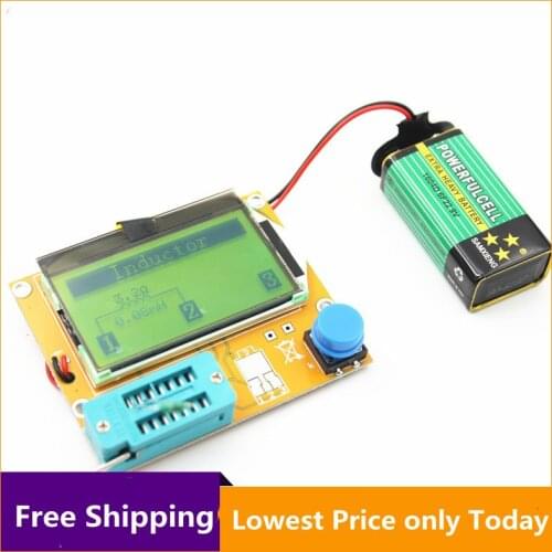 LCR-T4 Mega328 Digital Transistor Tester Diode Triode Capacitance LCR T4 Meter 12864 9V LCD Screen For MOSFET/PNP/NPN