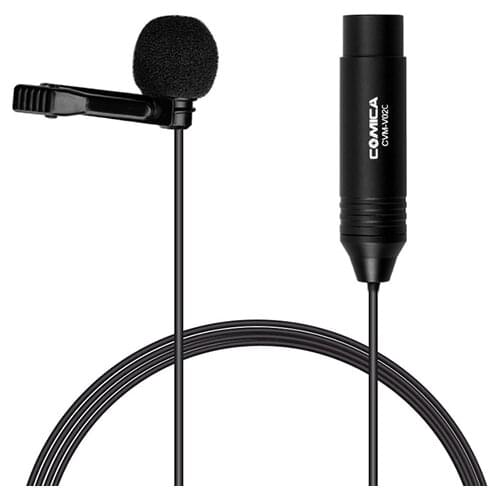 CVM-V02O Phantom Power Omni-directional XLR Lavalier Lapel Microphone for Canon Sony Panasonic Camcorder Mic for ZOOM Recorders