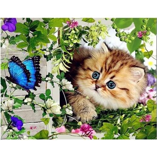 Scenery diamond painting cat butterfly rhinestone embroidery picture mosaic sticker kid toys diamond tapestry poster wall paper
