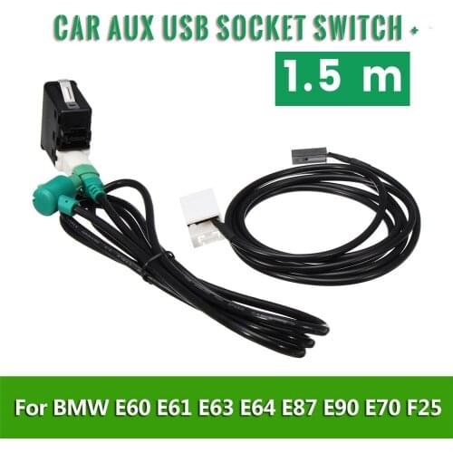 For BMW E60 E61 E63 E64 E87 E90 E70 F25 Audio Cable Harness Cable Wire AUX Audio Optical Kit Car AUX USB Socket Switch Stereo