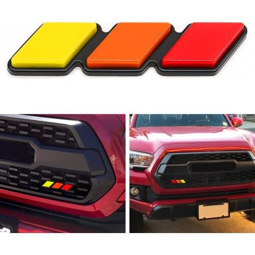 For Toyota Tacoma 4Runner Tundra Tri-color 3 Grille Badge EMBLEM Stickers Decals Auto Car Accessories Car styling