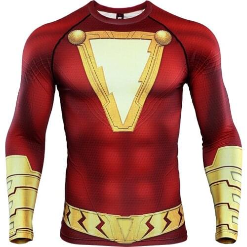 S-4XL 3D Printed T shirts Men Raglan Sleeve Compression Shirts Pattern Comic Tops Male Comics Cosplay Costume Cloth 2021