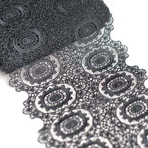 1Meters/lot 19cm wide Precision black water soluble embroidery lace DIy headwear skirt dress lace accessories SC108