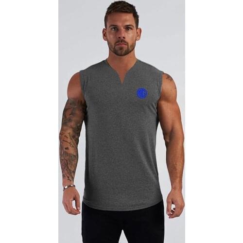 New Mens Gym Casual Fitness Workout Tank Top Musculation Breathable Clothing Bodybuilding Singlets Sports Sleeveless V-Neck Vest