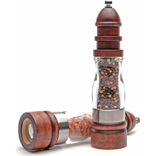 Manual Pepper Grinder Salt And Pepper Mill Multi-purpose Cruet Kitchen Tool Wooden Adjustable Ceramic Spice Grinder Kitchen Tool