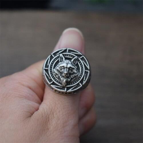 Personality Punk Vicking Wolf Head Rings Mens Celtics Ring Nordic Amulet Jewelry