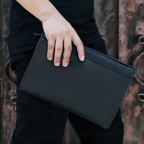 Wmnuo 2020 Clutches Bag Men Plaid Envelope Bag Hand Bag Cow Real Leather Wallet For Male Clutch Business Phone Ipad Pouch Hot