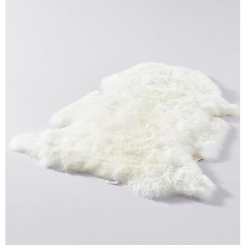 Natural Uncut 85*115CM Australian sheepskin rug for decor in ivory color real sheep fur cushion sheep skin bedroom slide rug