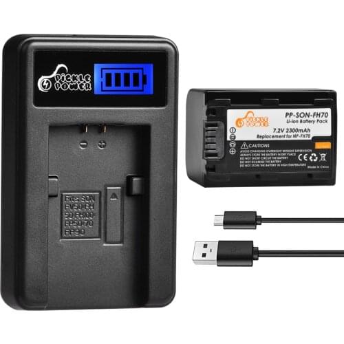 NP-FH70 Battery+LCD USB Charger Replacement for Sony DCR-DVD650 HC20 HC21 HC22 HC48 HC51 HC52 HC53 HC62 SR42 SR45 SR65 SR82