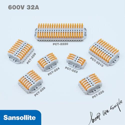 10pcs Crimp Terminal 600v 32A fast installation wire connector stable working for home saving space cable Connection terminal
