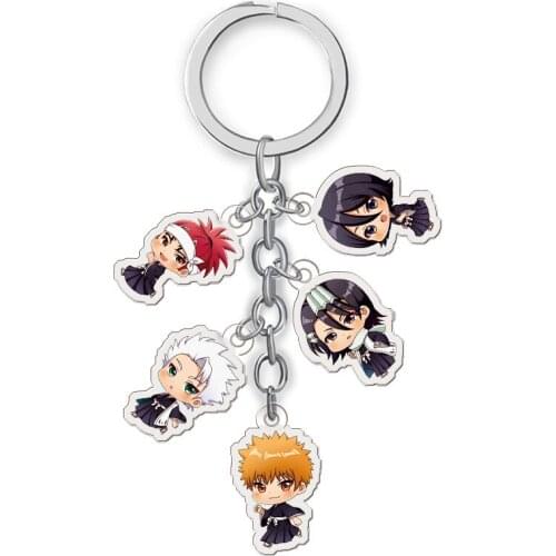 Bleach Acrylic Keychain 10 Sets/Lot Anime Bleach Keyring Cartoon Pendant Toy Gift
