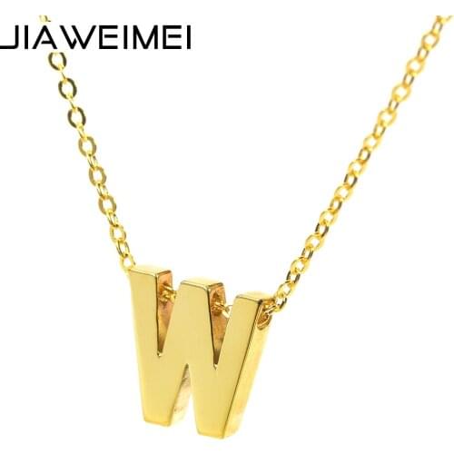 Sterling Silver 925 Initials Necklace Women Gold Danity Alphabet Letters Pendant Custom Simple Jewelry