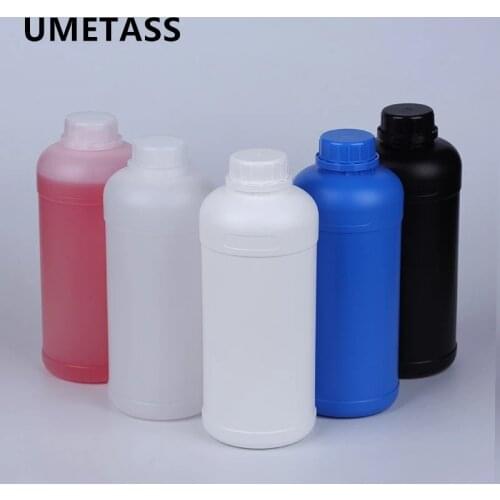 UMETASS 1000mL HDPE plastic bottle with Lid empty container for Liquid shampoo Lotion agricultural pesticide bottle 1PCS