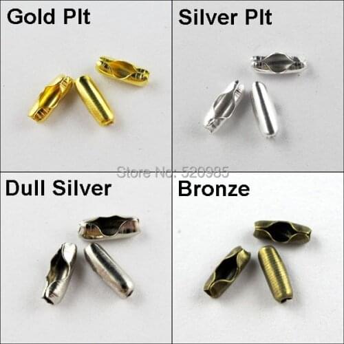 Connector Clasp 3.5x9mm Fit 2.4mm Ball Chain Gold,Silver,Bronze Plt etc CN010
