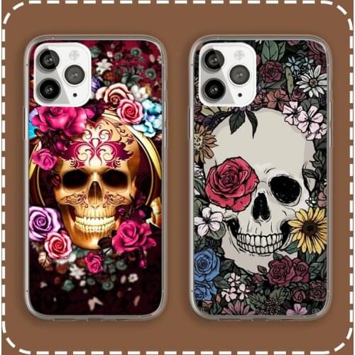 Grim Reaper Skull Skeleton Luxury Phone Case Transparent for iPhone 6 7 8 11 12 s mini pro X XS XR MAX Plus cover funda shell