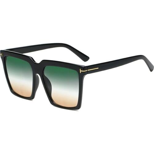 Classic T Vintage Square Sunglasses Women Oversized Gradient Lenses Sunglass Woman Men Retro Black Sun Glasses Shades Goggle UV