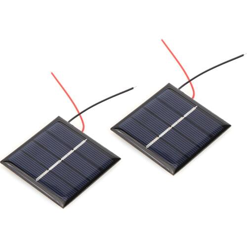 0.45W 2V Polysilicon Solar Panel Portable Elements with 10cm Wires Automatically Recharging for Battery Phone Charger DIY