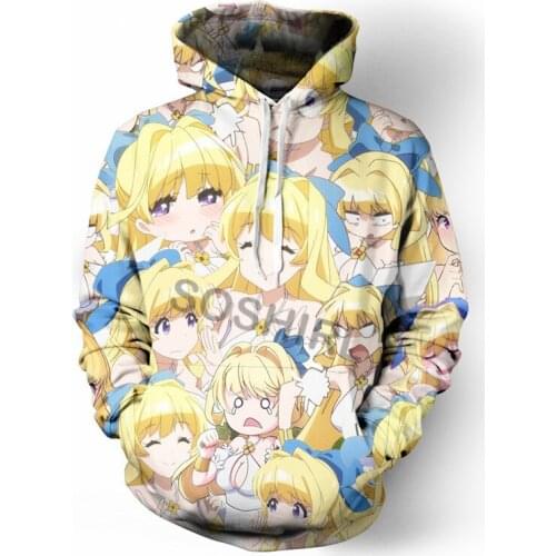SOSHIRL Kawaii Anime Girls Hoodies Funny Hoody This Hero Is Invincible But Too Cautious Winter Streetwear Harajuku Pullovers Top