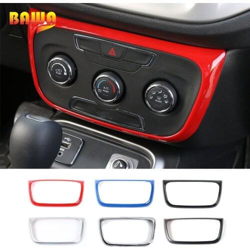 BAWA Interior Mouldings ABS Air Conditioner Control Switch Panel Decoration Cover for Jeep Compass 2017 UP Car Interior Stickers