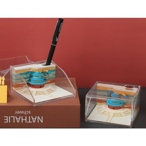 Omoshiroi Block Color Series 3D Memo Pad Palace Model Diy Craft Mini Posted It Planner Stickers Notepads Decoration Stationery