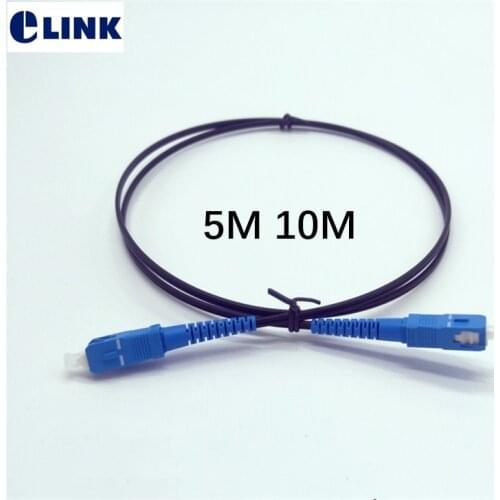 10 pcs 5M 10MTR Single Core Fiber Optic Patchcord Drop Cable LC-LC SC-SC FC-FC black color 1 core ftth jumper free shipping
