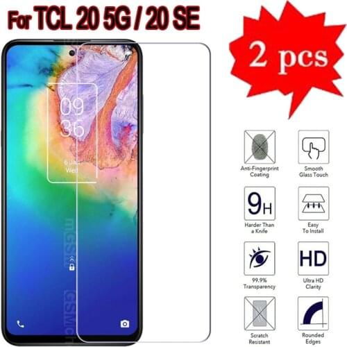 2-1Pcs 9H 2.5D Protective Film Glass For TCL 20 5G T781H T781K Tempered Glass For TCL 20 SE 20SE Front Screen Protector Cover